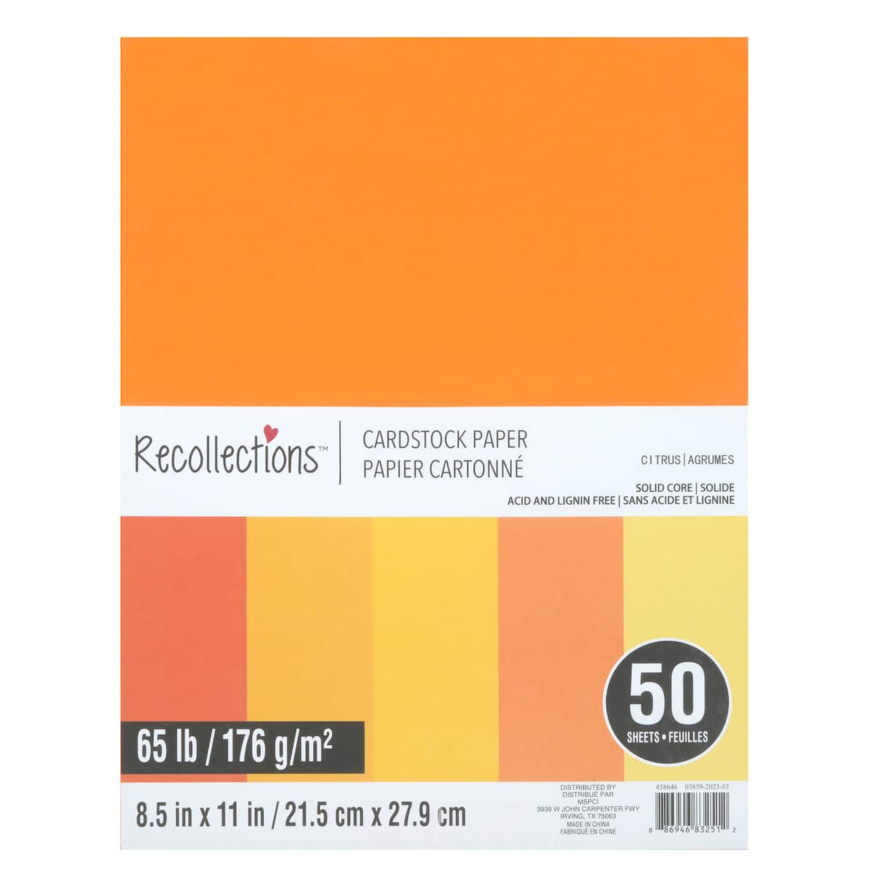 8.5" x 11" 65lb. Cardstock Paper Pack by Recollections™, 50 Sheets